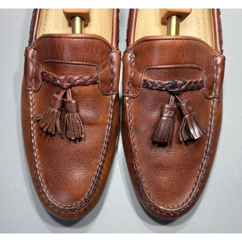Allen Edmonds Tassel Loafers Carthage Size 11.5B Mens Brown Leather‎ USA